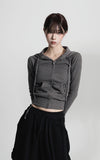 Sand Gray Slim Hood Zipup