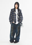 Retro over check hood shirt