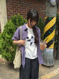 [unisex] Nayuhi Purple Short Sleeve Check Shirt