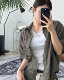 Rica Stripe Half Shirt