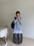 Pendling Pintuck Shirring Banding Midi Skirt