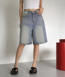 Kaeon Vintage Washed Denim Half Bermuda Pants