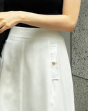 Giet button flare skirt