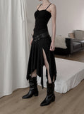 Beuhen unbalance slit skirt