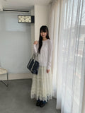 Lanbaf Frill Tiered Layered Long Skirt