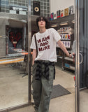 Make lettering print short sleeve t-shirt