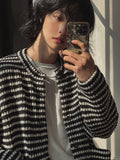 Izuna stripe crop cardigan