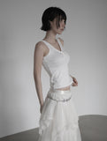 Pre-lace Trimmed Sleeveless
