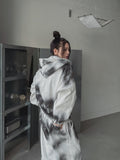 Mety Dirty Damage Semi-Cropped Hooded Zip-Up