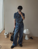 Pura Pintuck Strap Denim Pants