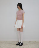 Button Shirred Balloon Skirt