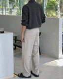 Two Tuck Semi Wide Belt Slacks