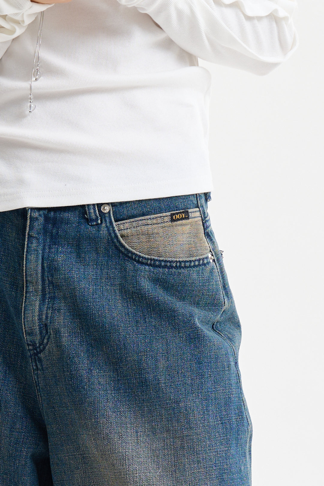 【Raucohouse】Morgan reverse pocket wide denim pants Raucohouse
