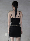 Back slit multi-shirring one-piece
