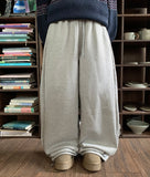 Rukini Banding String Side Pin Tuck Brushed Jogger Pants