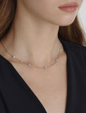 Essence Silver (W) Moissanite Flower Station Necklace S