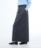 Poled Maxi Long Skirt