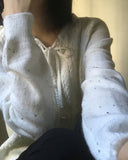 Come Bokashi Pearl Ribbon Knit Cardigan