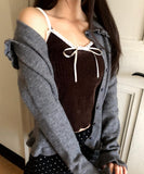 Nuri Ribbon Lace Rib Velvet Sleeveless