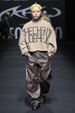 Vegan Leather Curved Pants