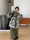 [unisex] Donico Check Duffel Quilted Hood Half Coat