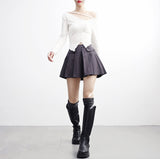 Laminet pocket pleated skirt