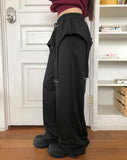 Herr Strap Banding Waist Layered Pile Training Skirt Pants