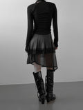 Sheavel See-Through Layered Skirt