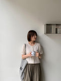 Kitel Linen Round Short Sleeve Cardigan