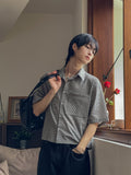 Fury Seersucker Crop Short Sleeve Shirt
