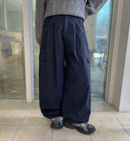 Hinte Curved Banding Cargo Balloon Wide Pants