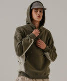 Divide neck up brushed hoodie