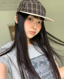 Dava Cotton Check Strap Camp Cap Hat