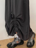 Urend Shirring Nylon Long Skirt