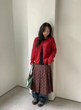 Dean News Button Wool Round Knit Cardigan