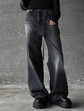 Strap Grayish Denim Pants