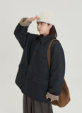 [BAONHAUS] Calen check reversible corduroy collar work jumper