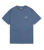 Small Drawing Smile Pigment Short Sleeve T-shirt Gray Logo