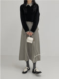 Pie pintuck banding long skirt