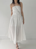 Shirring Smoke Tube Top One Piece