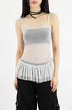 Pearl see-through shirring bustier