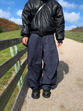 Black leather shirring padding