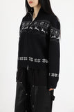Nordic black knit zip-up