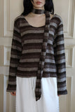 Angora Scarf Stripe Tee