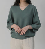[Premium] Whole Garment Aru V-neck Knit