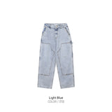 Double Knee Snow Washed Work Denim