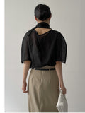 Puff Organza Half Blouse