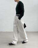 [unisex] Crown Two-Tuck Long Wide Pants