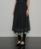 Layered Crinkle Check Skirt