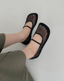 Mesh See-Through Flat Shoes